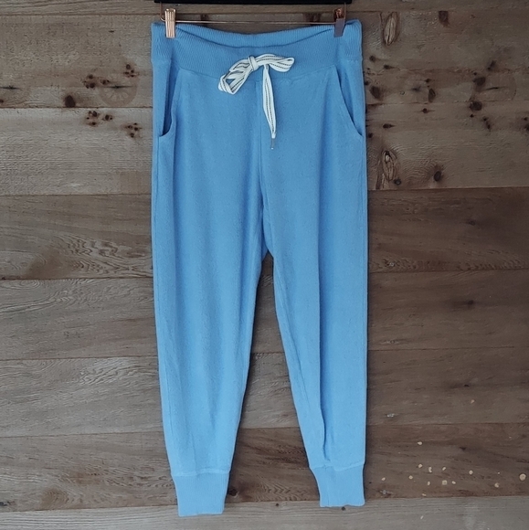 Aerie Fuzzy Blue Drawstring Jogger Pants Small - Picture 1 of 3